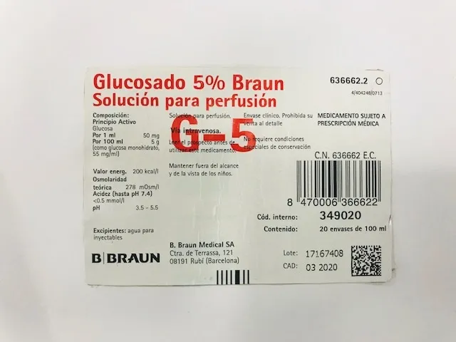 Potassium B. Braun 0.02 mEq/ml prediluted in glucose 5% solution for infusion solution for infusion