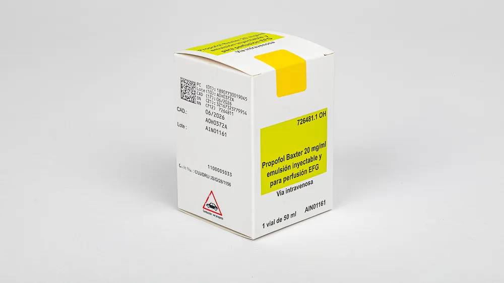 PROPOFOL BAXTER 20MG/ML EMULSION INYECTABLE Y PARA PERFUSION EFG EMULSIÓN INYECTABLE Y PARA PERFUSIÓN