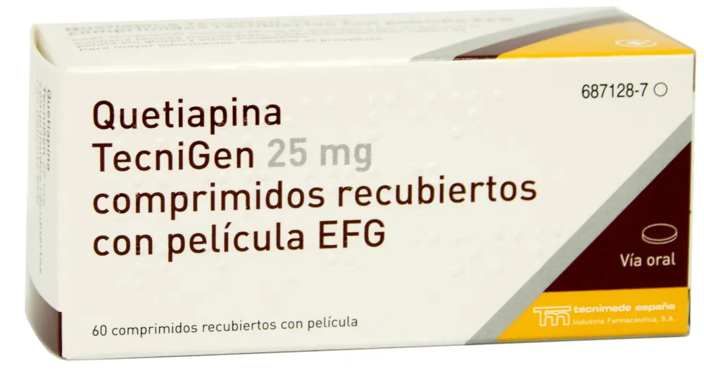 QUETIAPINA TECNIGEN 25 mg COMPRIMIDOS RECUBIERTOS CON PELICULA EFG COMPRIMIDO RECUBIERTO CON PELÍCULA