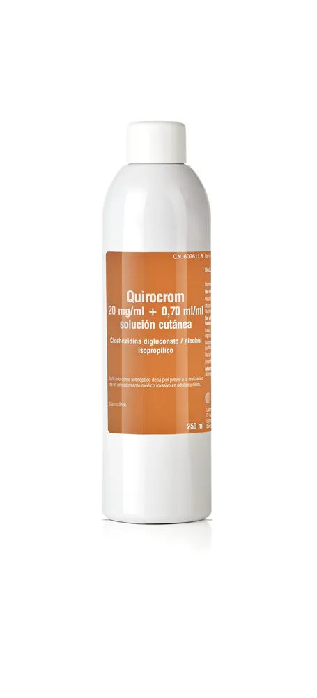Quirocrom 20 mg/ml + 0.70 ml/ml cutaneous solution solution, cutaneous