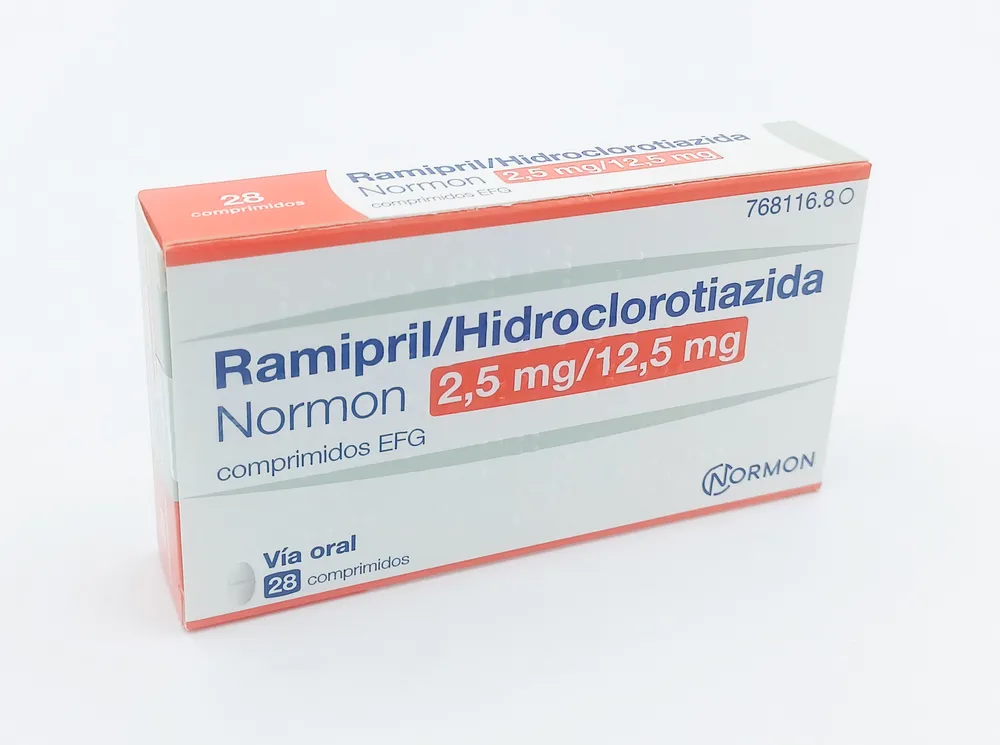 Рамиприл/гидрохлоротиазид Нормон 2,5 мг/12,5 мг таблетки ЕФГ таблетки