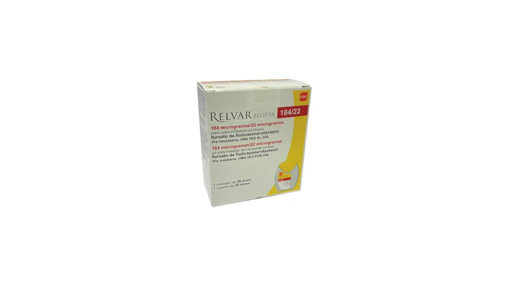Relvar Ellipta 184 mcg/22 mcg powder for inhalation (single-dose) powder for inhalation, single-dose