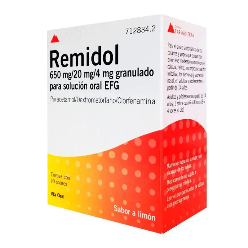 Remidol 650 mg/20 mg/4 mg granulato per soluzione orale EFG granulato, per soluzione orale
