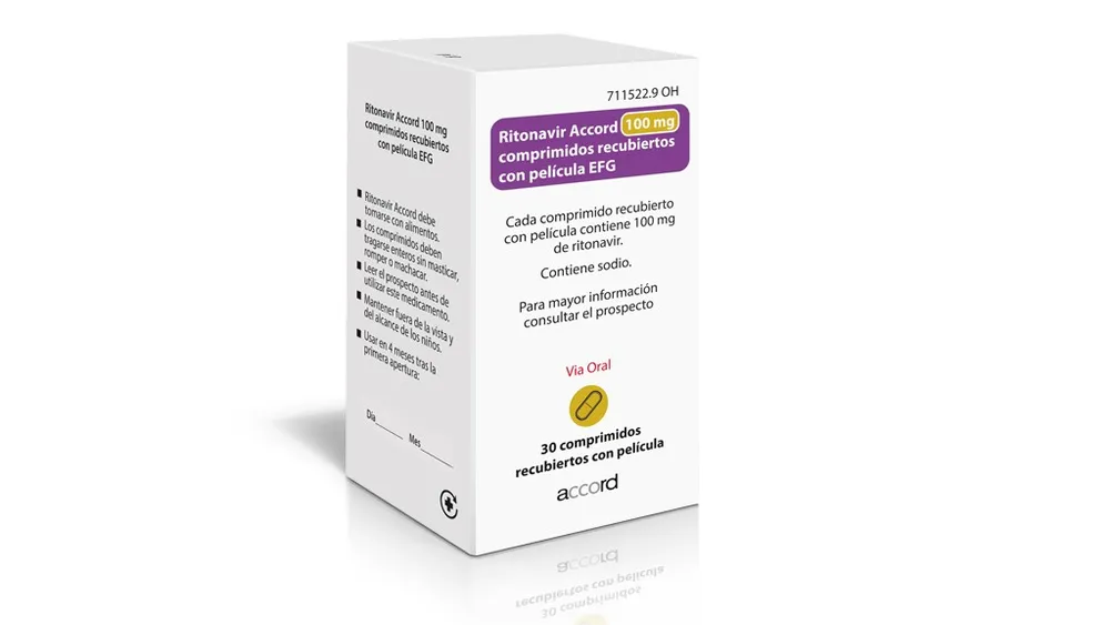 RITONAVIR ACCORD 100 MG COMPRIMIDOS RECUBIERTOS CON PELICULA EFG COMPRIMIDO RECUBIERTO CON PELÍCULA