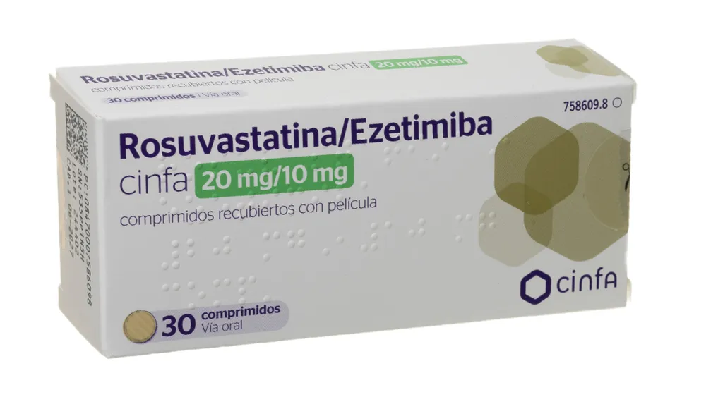 Rosuvastatin/ezetimibe CINFA 20 mg/10 mg film-coated tablets tablets, film-coated