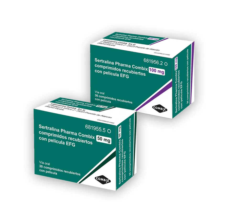 Sertraline Pharma Combix 100 mg film-coated tablets EFG tablets, film-coated