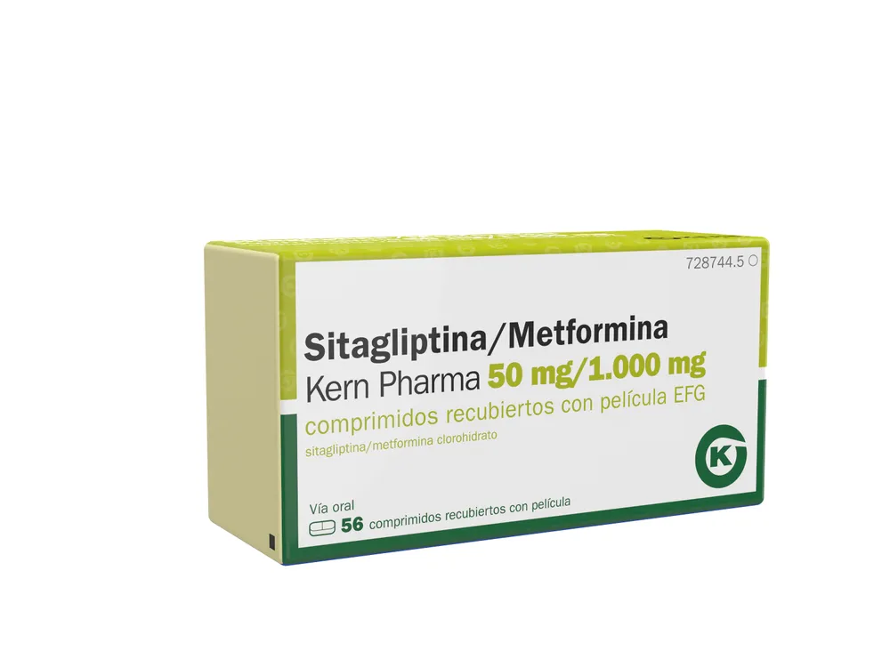 SITAGLIPTINA/METFORMINA KERN PHARMA 50 MG/1000 MG COMPRIMIDOS RECUBIERTOS CON PELICULA EFG COMPRIMIDO RECUBIERTO CON PELÍCULA