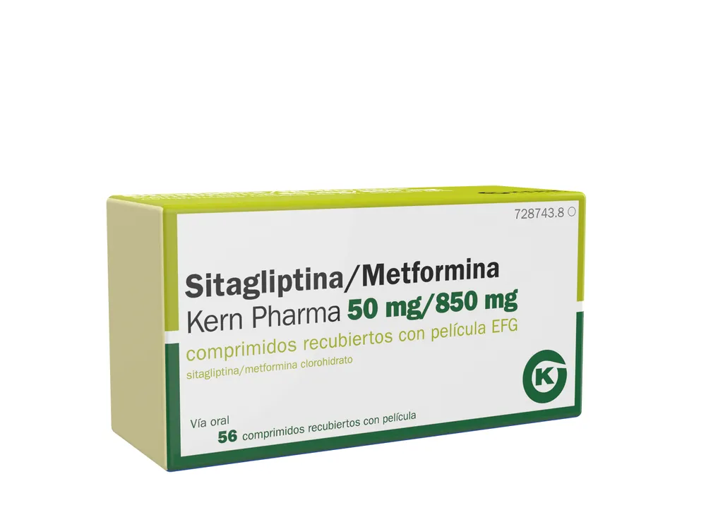 Sitagliptina/metformina Kern Pharma 50 mg/850 mg compresse rivestite con film EFG compresse, rivestite con film