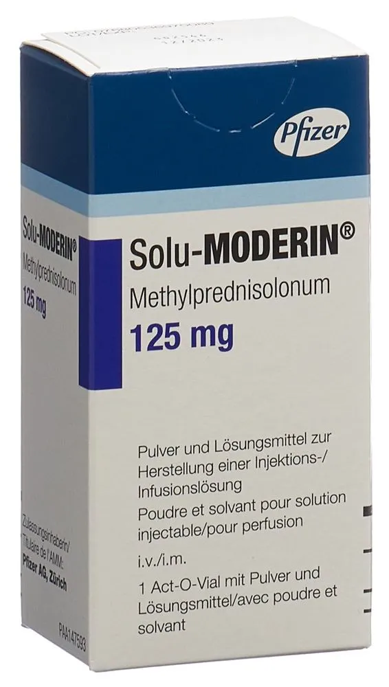 Solu-Moderin 125 mg polvere e solvente per soluzione iniettabile soluzione per iniezione, liofilizzato e solvente