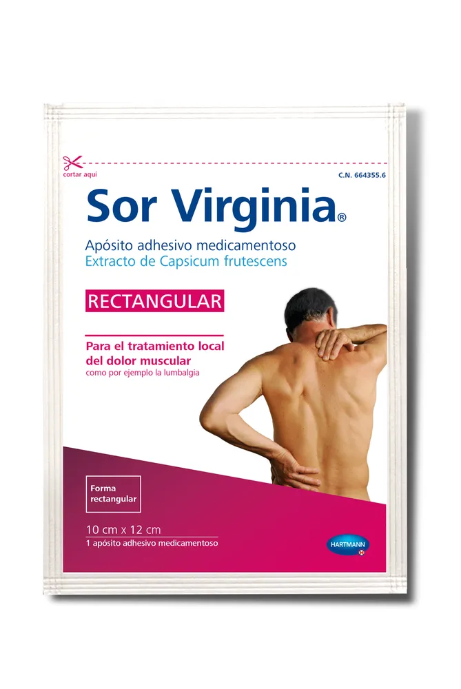 Sor Virginia Aposito medicated adhesive patch, rectangular dressing, medicated adhesive