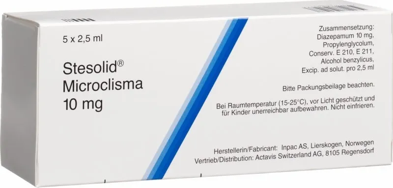 Stesolid 10 mg soluzione rettale soluzione, rettale