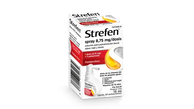 Strefen Spray 8.75 mg/dose solution for oral spray, honey and lemon flavor solution, oral spray