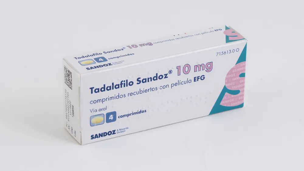 TADALAFILO SANDOZ 10 MG COMPRIMIDOS RECUBIERTOS CON PELICULA EFG COMPRIMIDO RECUBIERTO CON PELÍCULA