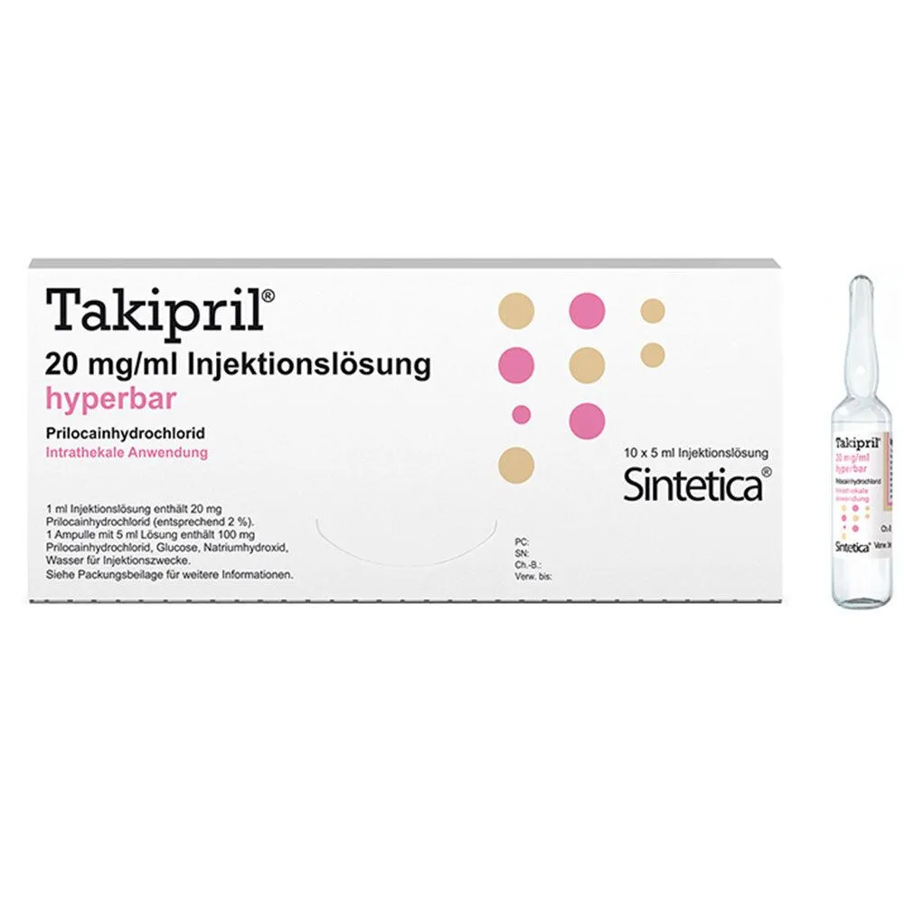 TAKIPRIL HIPERBARICA 20 MG/ML SOLUCION INYECTABLE SOLUCIÓN INYECTABLE