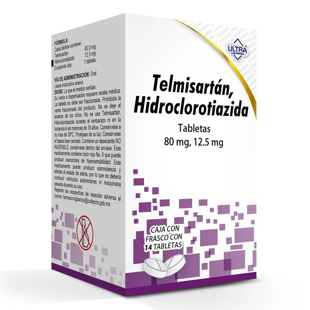 Telmisartan/hydrochlorothiazide Teva-Ratio 80 mg/12.5 mg tablets EFG tablets
