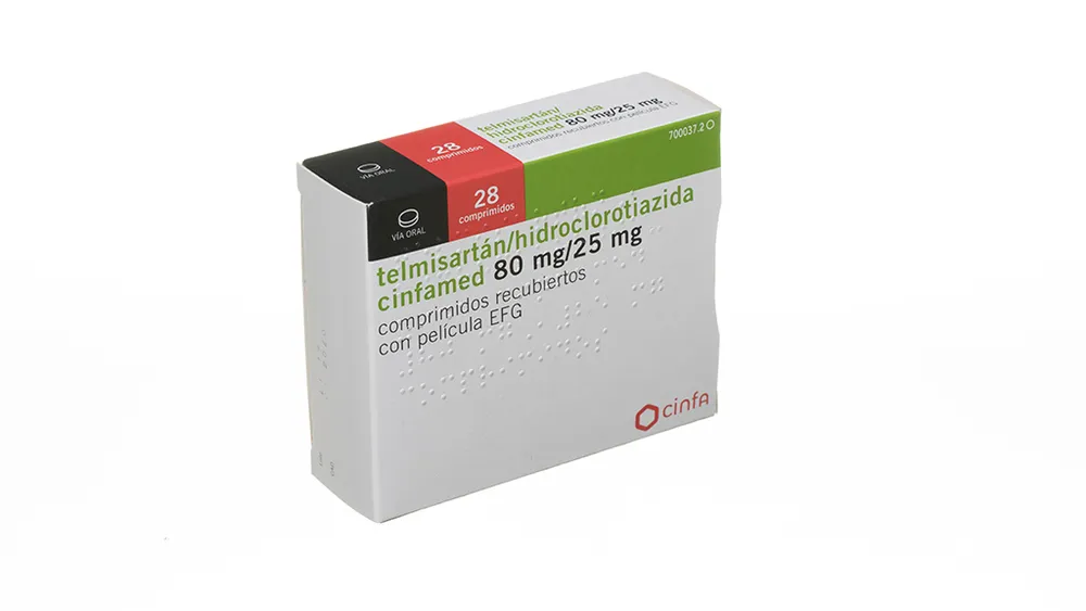 Telmisartan/hydrochlorothiazide Teva-Ratio 80 mg/25 mg tablets EFG tablets