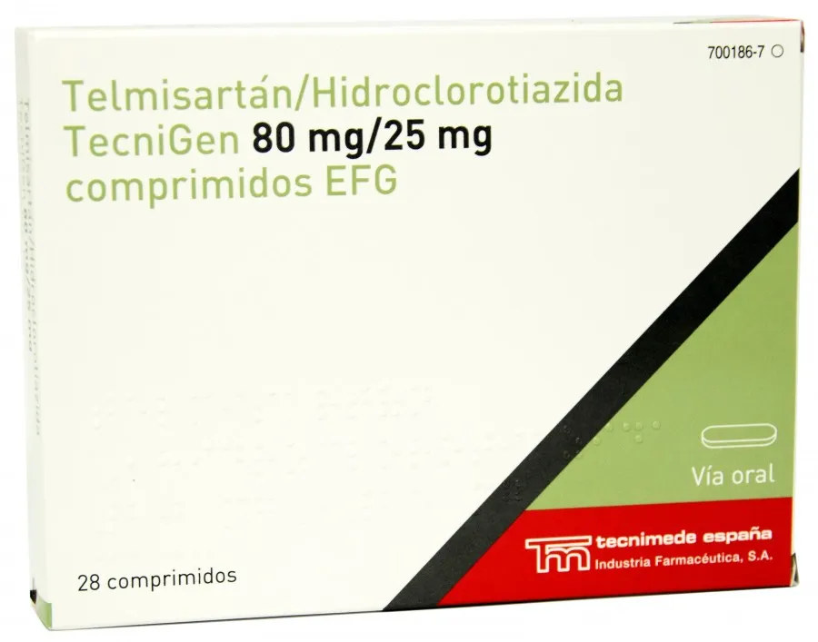 Telmisartan/hydrochlorothiazide Viatris 80 mg/25 mg tablets EFG tablets