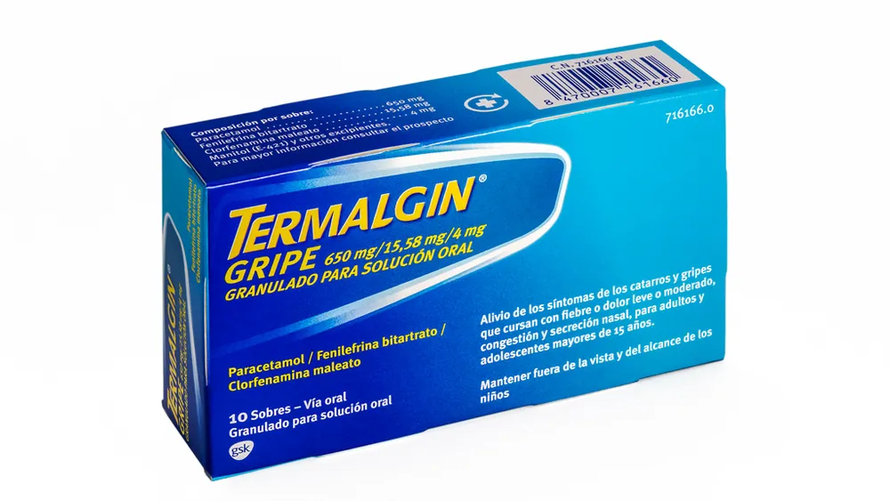 Termalgine Gripe 650 mg/15.58 mg/4 mg granules for oral solution powder for oral solution