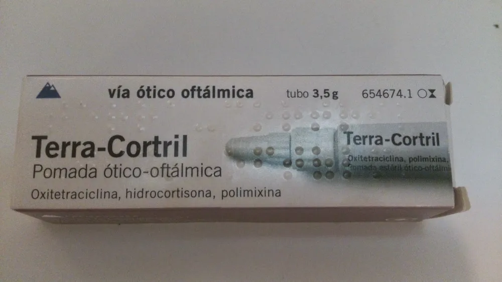 Terracortril 5 mg/g + 10 mg/g + 10.000 UI/g pomata oftalmica-otica unguento, oftalmico
