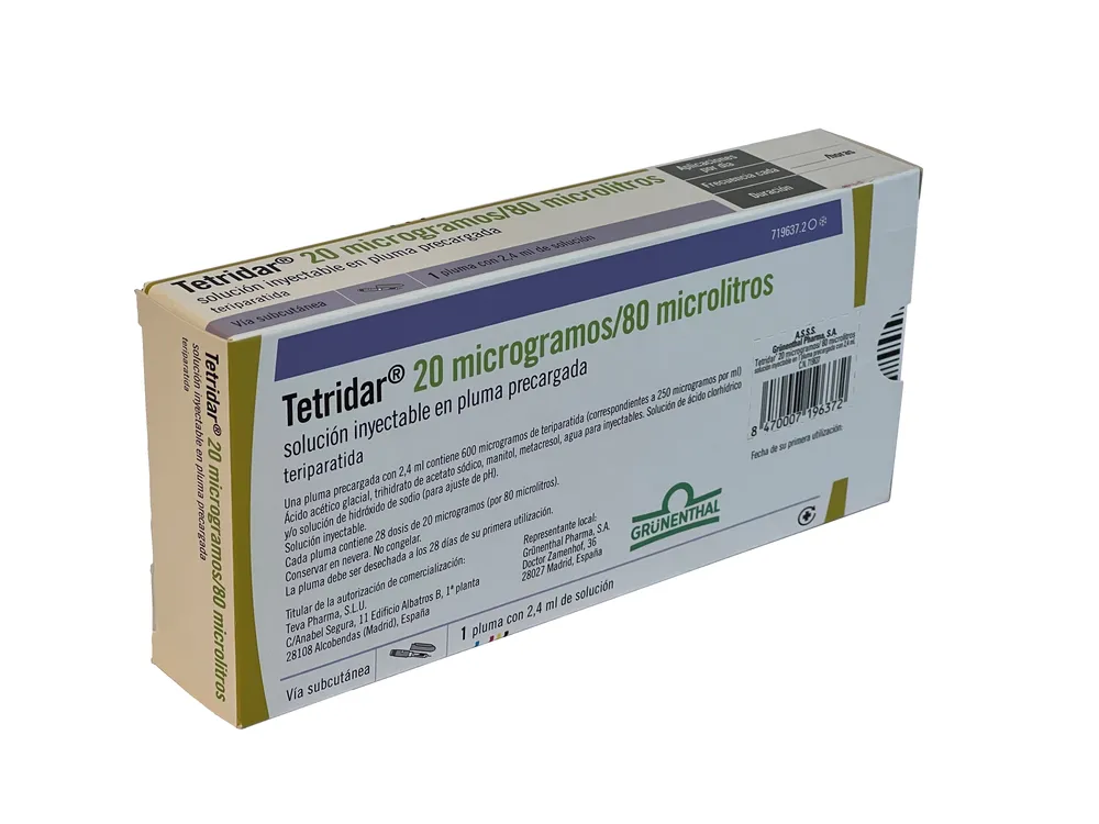 Tetridar 20 micrograms/80 microliters solution for injection in pre-filled pen solution for injection