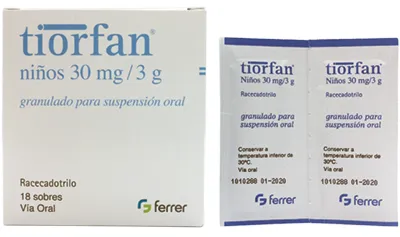 Tiorfan Niños 30 mg granules for oral suspension suspension, oral for preparation from granules