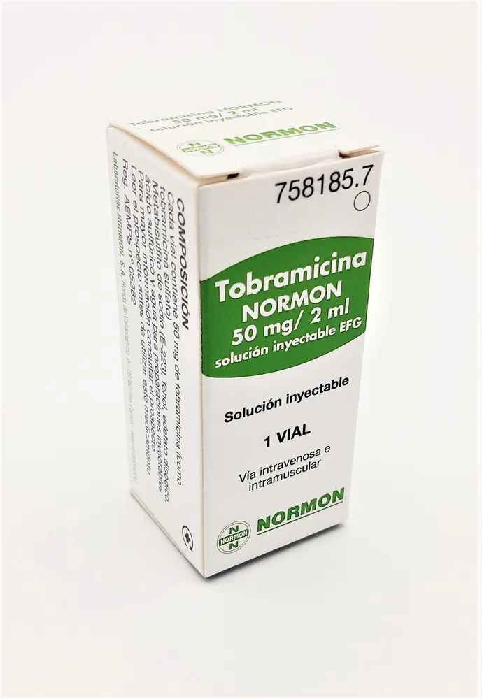 Tobramycin Normon 50 mg/2 ml solution for injection EFG solution for injection