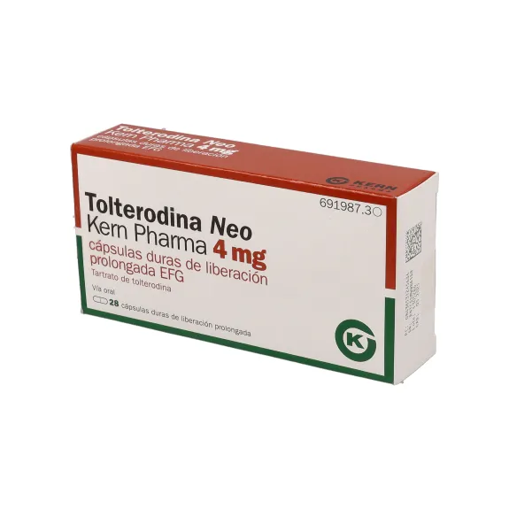 Tolterodina Neo Kern Pharma 4 mg capsule rigide a rilascio prolungato EFG capsula, rigida a rilascio prolungato