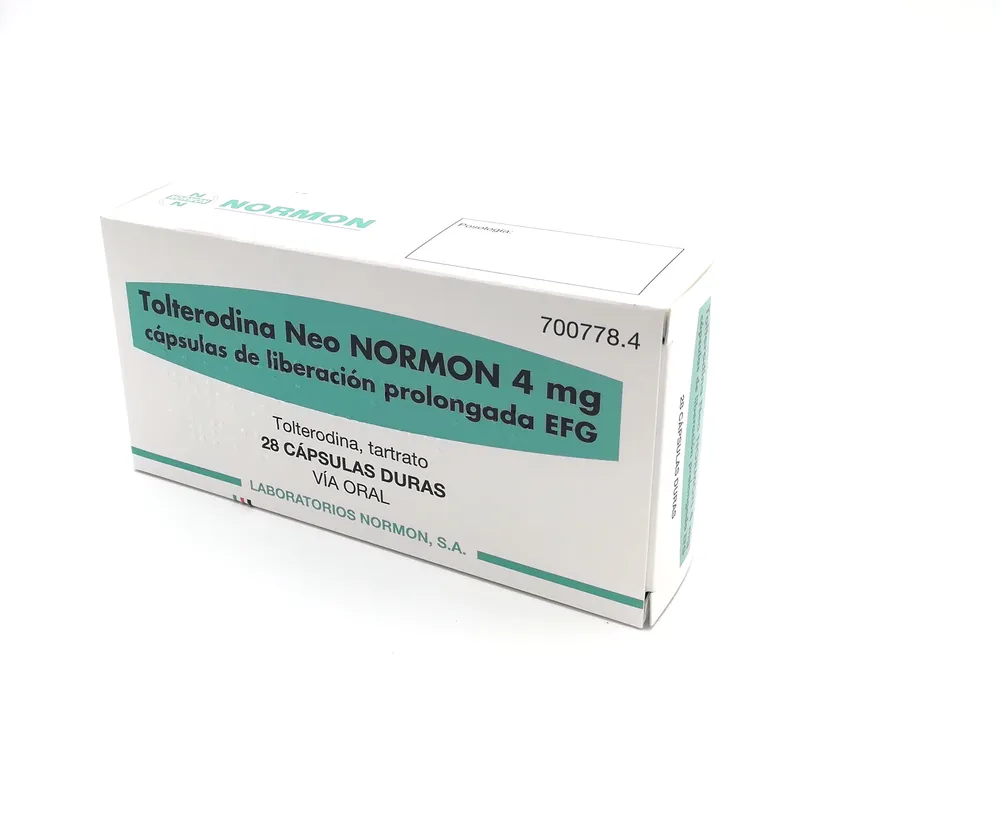 Tolterodina Neo Normon 4 mg capsule rigide a rilascio prolungato EFG capsula, rigida a rilascio prolungato