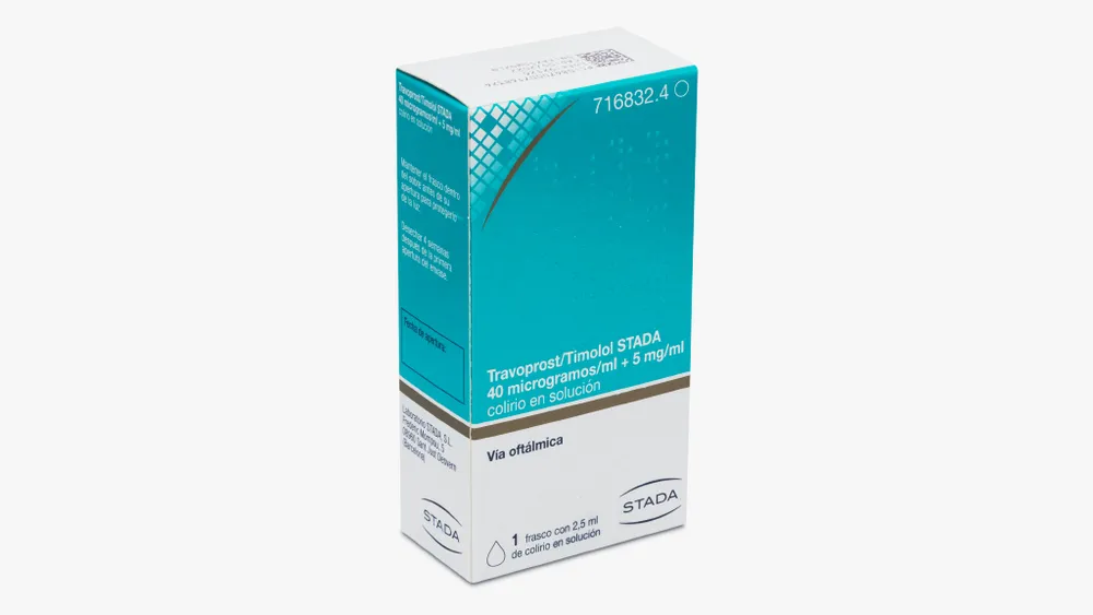 Travoprost/timolol Stada 40 micrograms/ml + 5 mg/ml eye drops solution solution, ophthalmic
