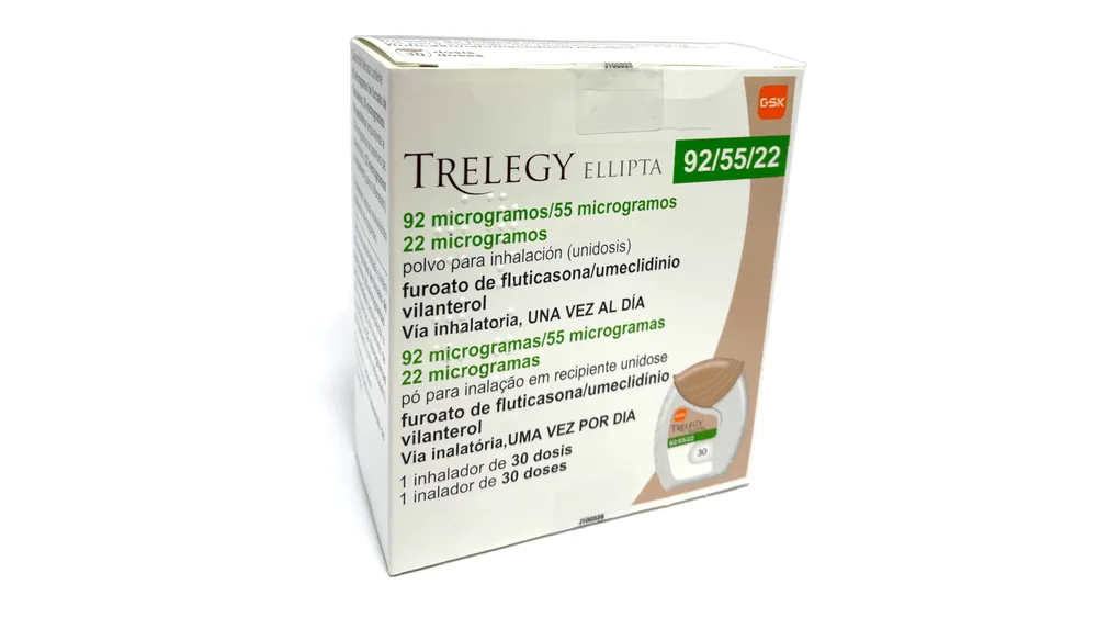 Trelegy Ellipta 92 micrograms/55 micrograms/22 micrograms powder for inhalation (single dose) powder for inhalation, single-dose