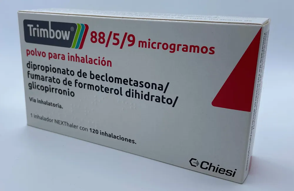 Trimbow 88 micrograms/5 micrograms/9 micrograms powder for inhalation powder for inhalation