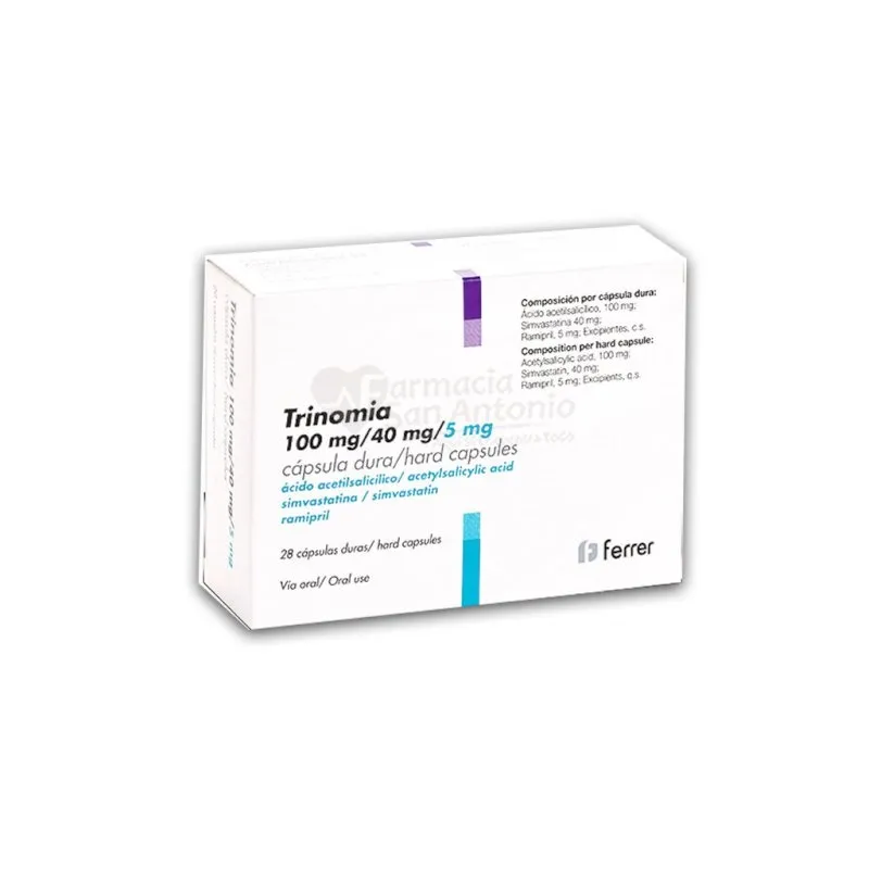 TRINOMIA 100 MG/40 MG/10 MG CAPSULAS DURAS CÁPSULA DURA