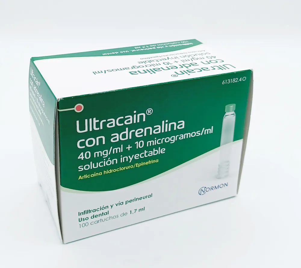 Ultracain con adrenalina 40 mg/ml + 10 microgrammi/ml soluzione iniettabile soluzione per iniezione in cartuccia