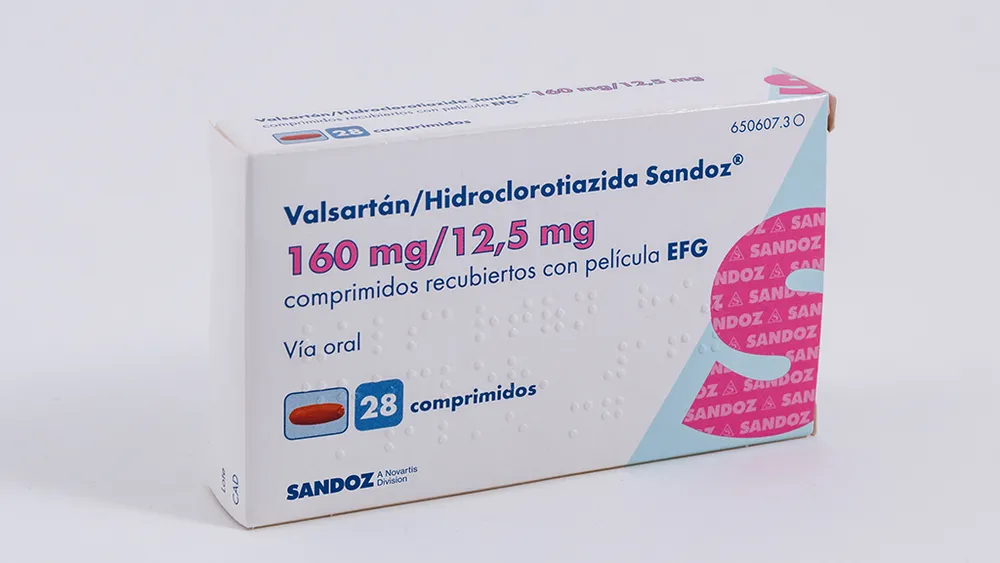 Valsartan/hydrochlorothiazide Sandoz 160 mg/12.5 mg film-coated tablets EFG tablets, film-coated