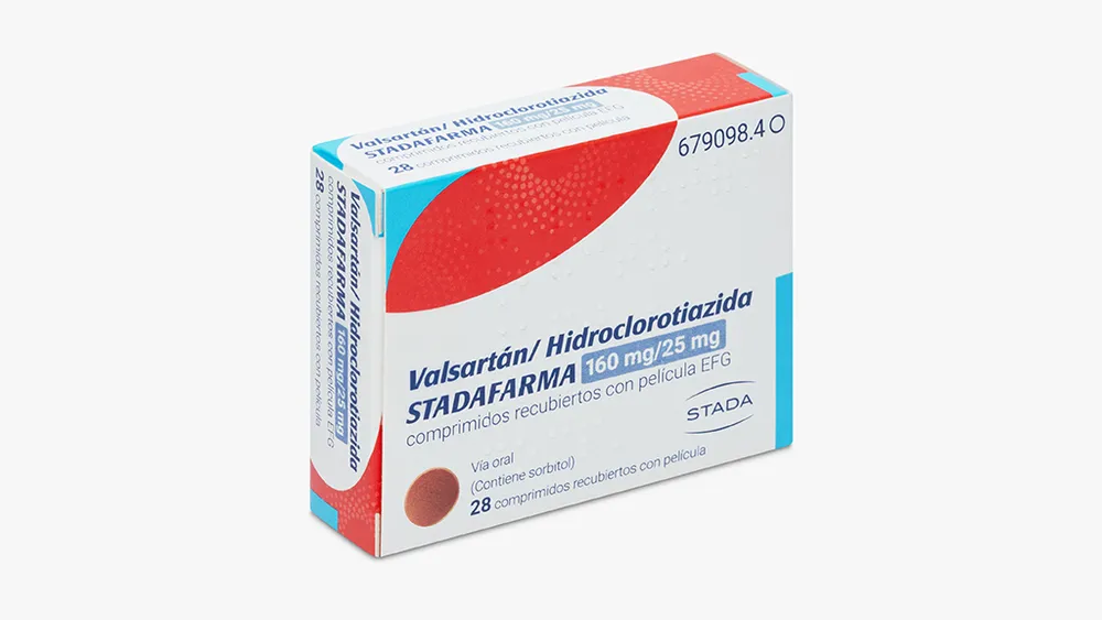 Валсартан/гидрохлоротиазид Стадафарма 160 мг/25 мг таблетки, покрытые плёночной оболочкой ЕФГ таблетки, покрытые пленочной оболочкой