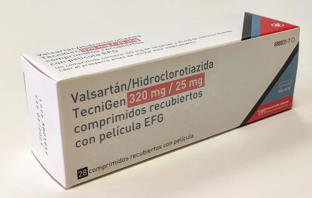 Valsartan/hydrochlorothiazide Tecnigen 320 mg/25 mg film-coated tablets EFG tablets, film-coated