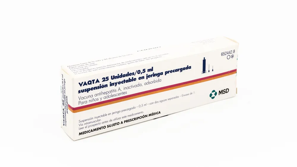 VAQTA 25 UNIDADES/0,5ml SUSPENSION INYECTABLE EN JERINGA PRECARGADA SUSPENSIÓN INYECTABLE EN JERINGA PRECARGADA