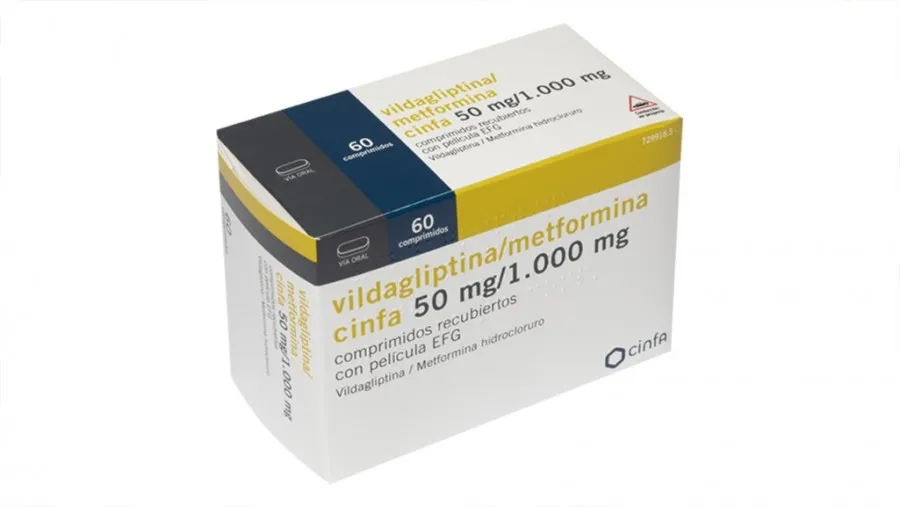 Vildagliptin/metformin Almus 50 mg/1000 mg film-coated tablets EFG tablets, film-coated