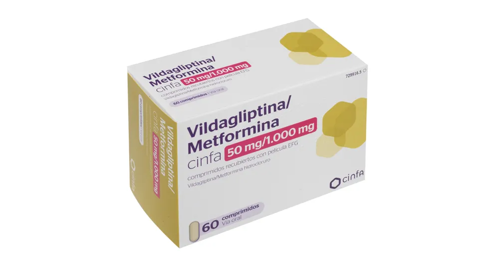 Вилдаглиптин/метформин Синфарма 50 мг/1000 мг таблетки, покрытые плёночной оболочкой ЕФГ таблетки, покрытые пленочной оболочкой