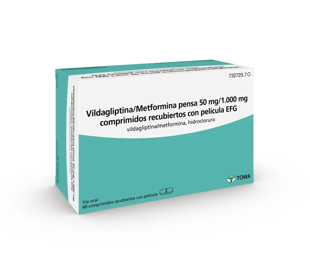 Vildagliptina/metformina Pensà 50 mg/1.000 mg compresse rivestite con film EFG compresse, rivestite con film