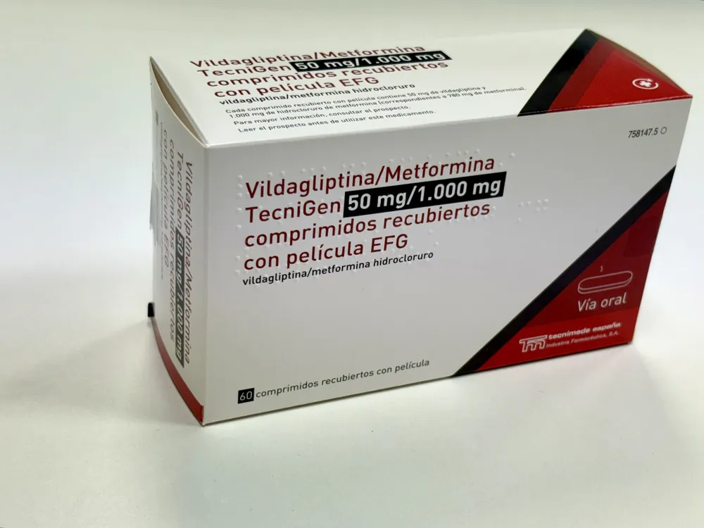 Vildagliptin/metformin Tecnigen 50 mg/1,000 mg film-coated tablets EFG tablets, film-coated