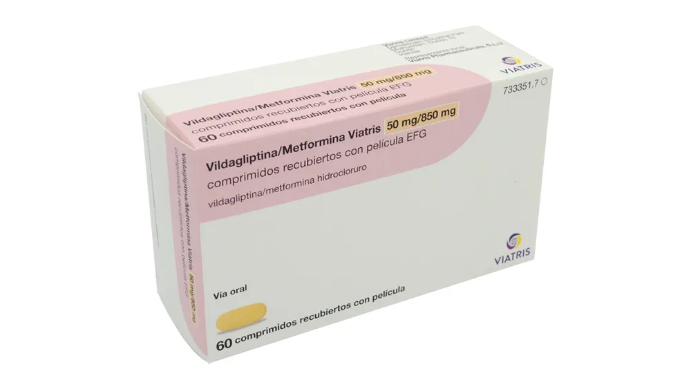 Vildagliptin/metformin Viatri 50 mg/850 mg film-coated tablets EFG tablets, film-coated