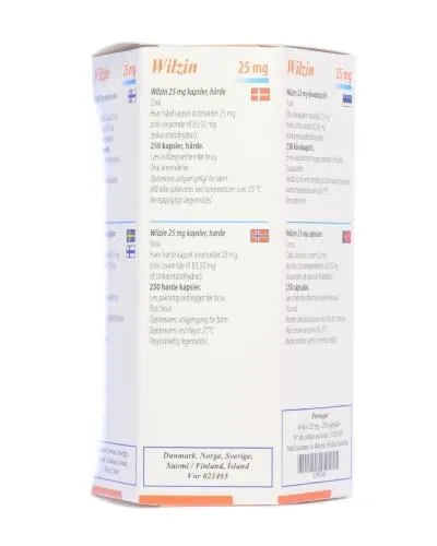 Wilzin 25 mg hard capsules capsules, hard