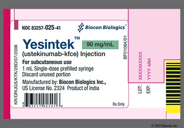 Yesintek 90 mg solution for injection in pre-filled syringe solution for injection in a pre-filled syringe