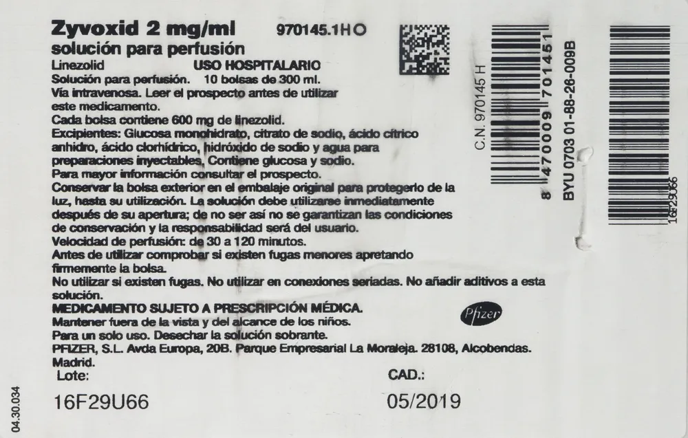 Zyvoxid 2 mg/ml soluzione per infusione soluzione per infusione