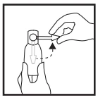 A hand pressing a button on the top of a medical device while the