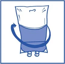 Dibujo estilizado de un torso humano con una banda azul alrededor de la cintura y una flecha curva que indica un movimiento rotacional