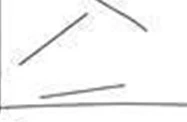 Dibujo lineal estilizado con trazos negros sobre fondo blanco que forman una figura geométrica abierta similar a una flecha o un símbolo gráfico