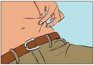 Ilustración de una mano que pellizca la piel del