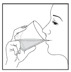 Dibujo en blanco y negro de una persona de perfil bebiendo un líquido de un vaso sostenido con ambas manos